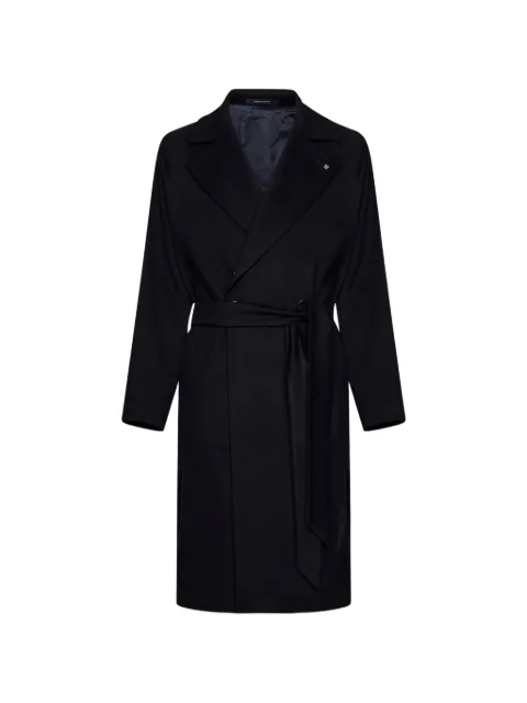 Tagliatore double-breasted belted coat