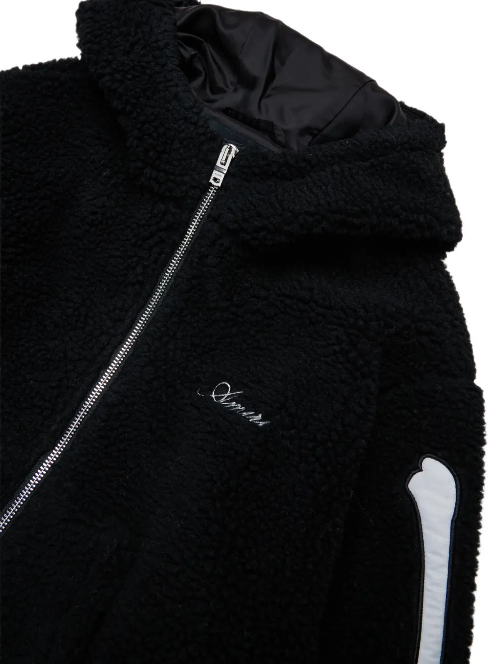 AMIRI KIDS bone-appliqué hooded jacket Zwart