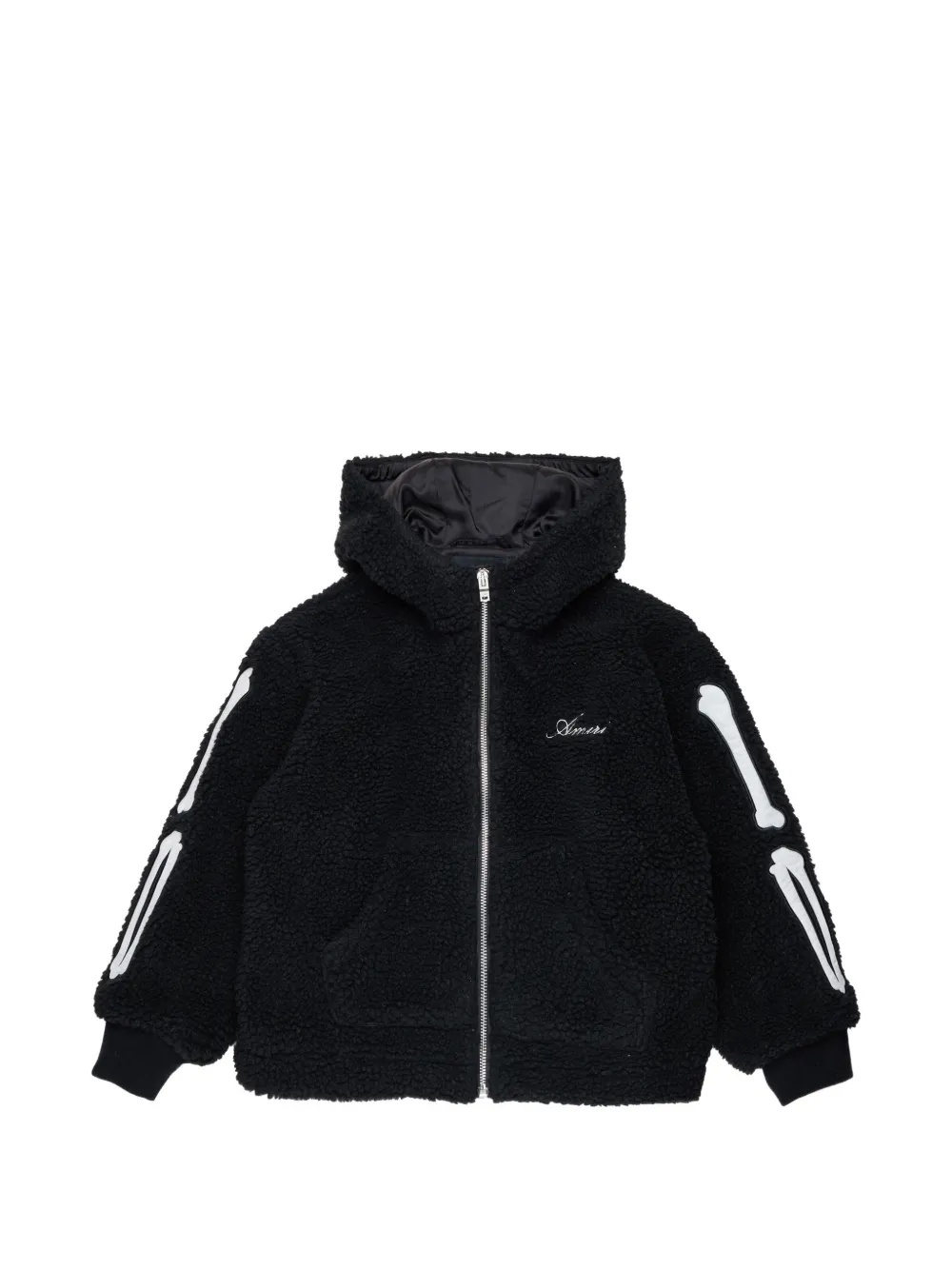AMIRI KIDS bone-appliqué hooded jacket Zwart
