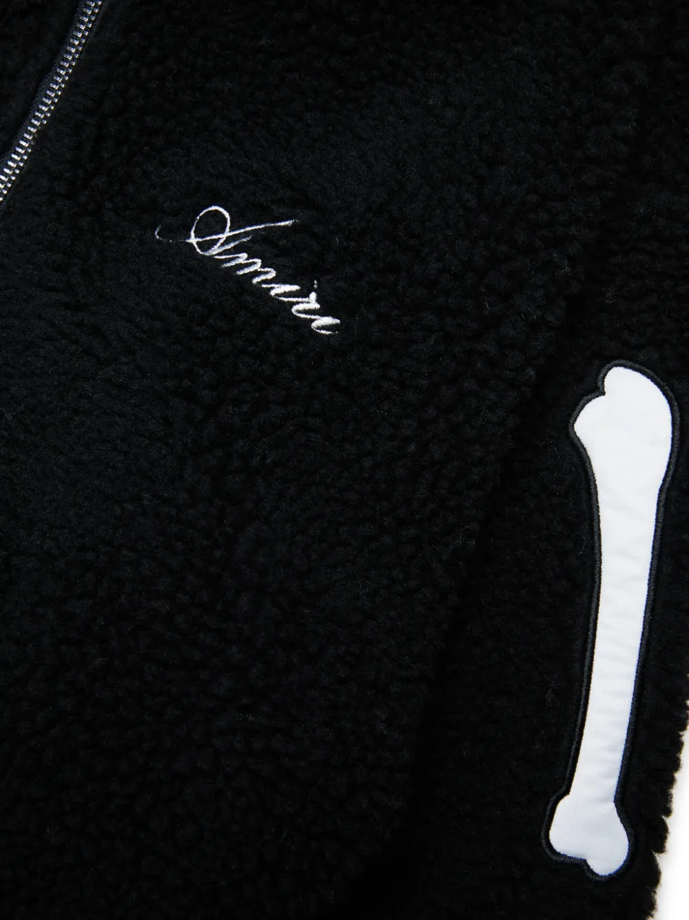 AMIRI KIDS bone-appliqué hooded jacket Zwart