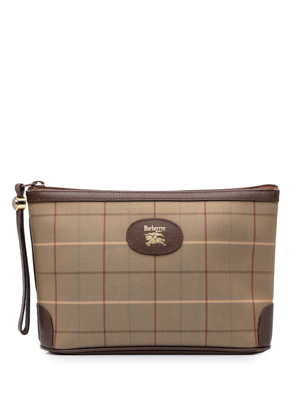 Burberry Pre-Owned 20th Century Vintage Check Canvas Wristlet clutch bag - Marrone