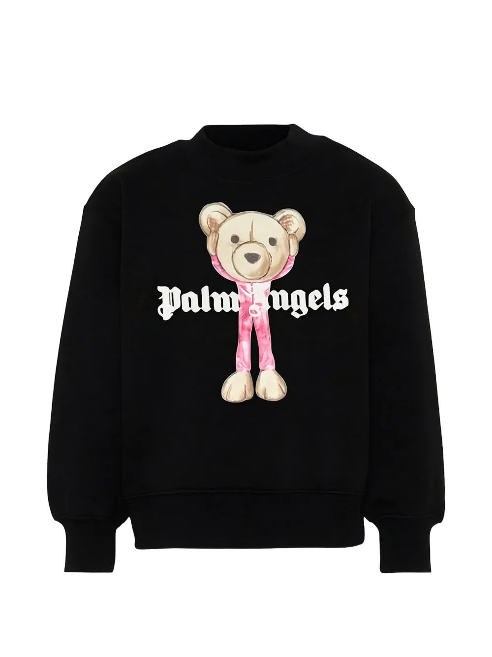 Palm Angels Bear-print cotton sweatshirt Zwart