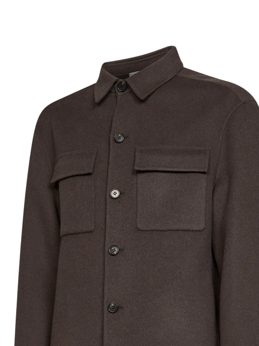 D4.0 Wollen button-up jack Bruin