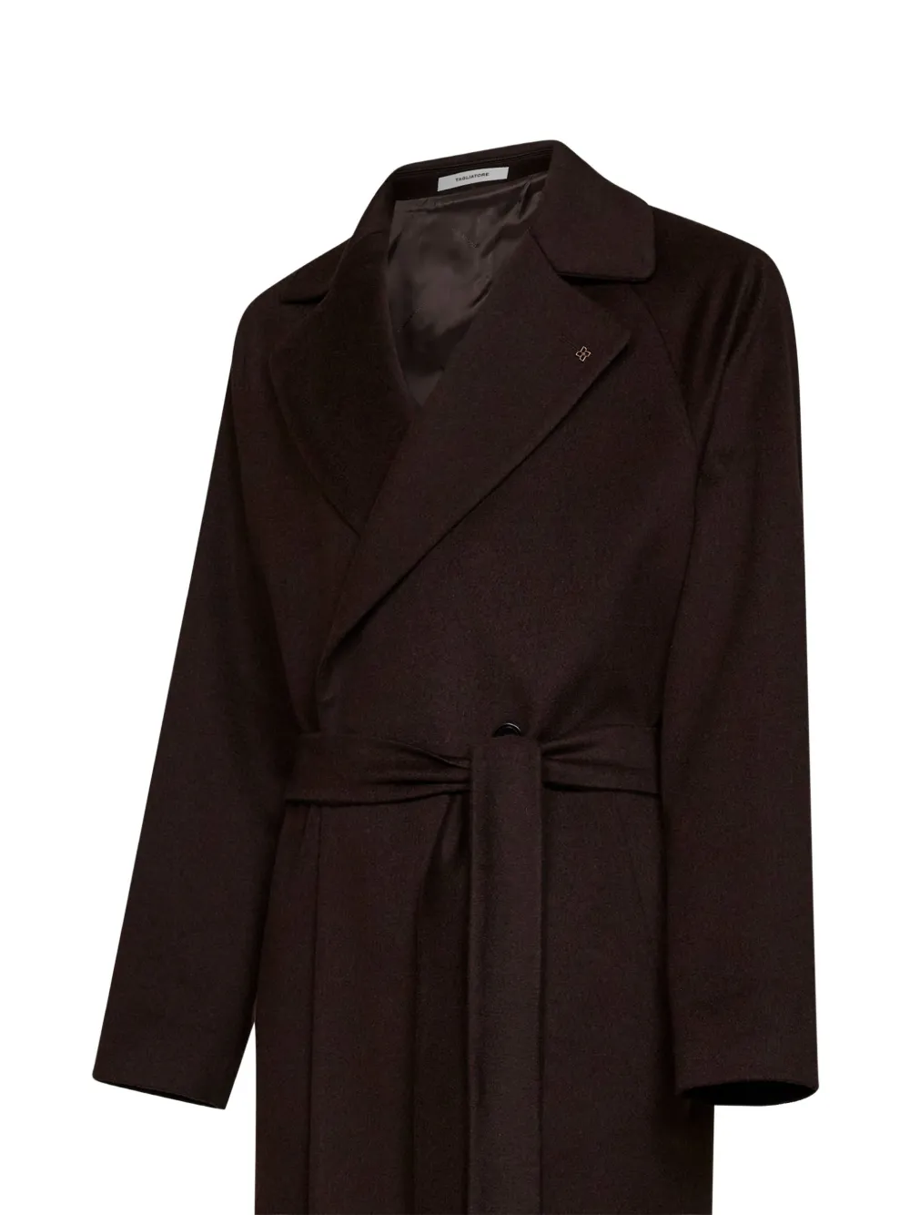 Tagliatore Hendricks belted double-breasted coat Bruin