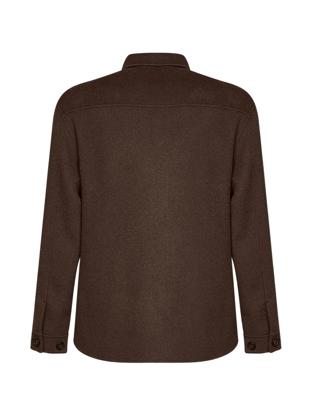 D4.0 Wollen shirtjack met opgestikte zak Bruin