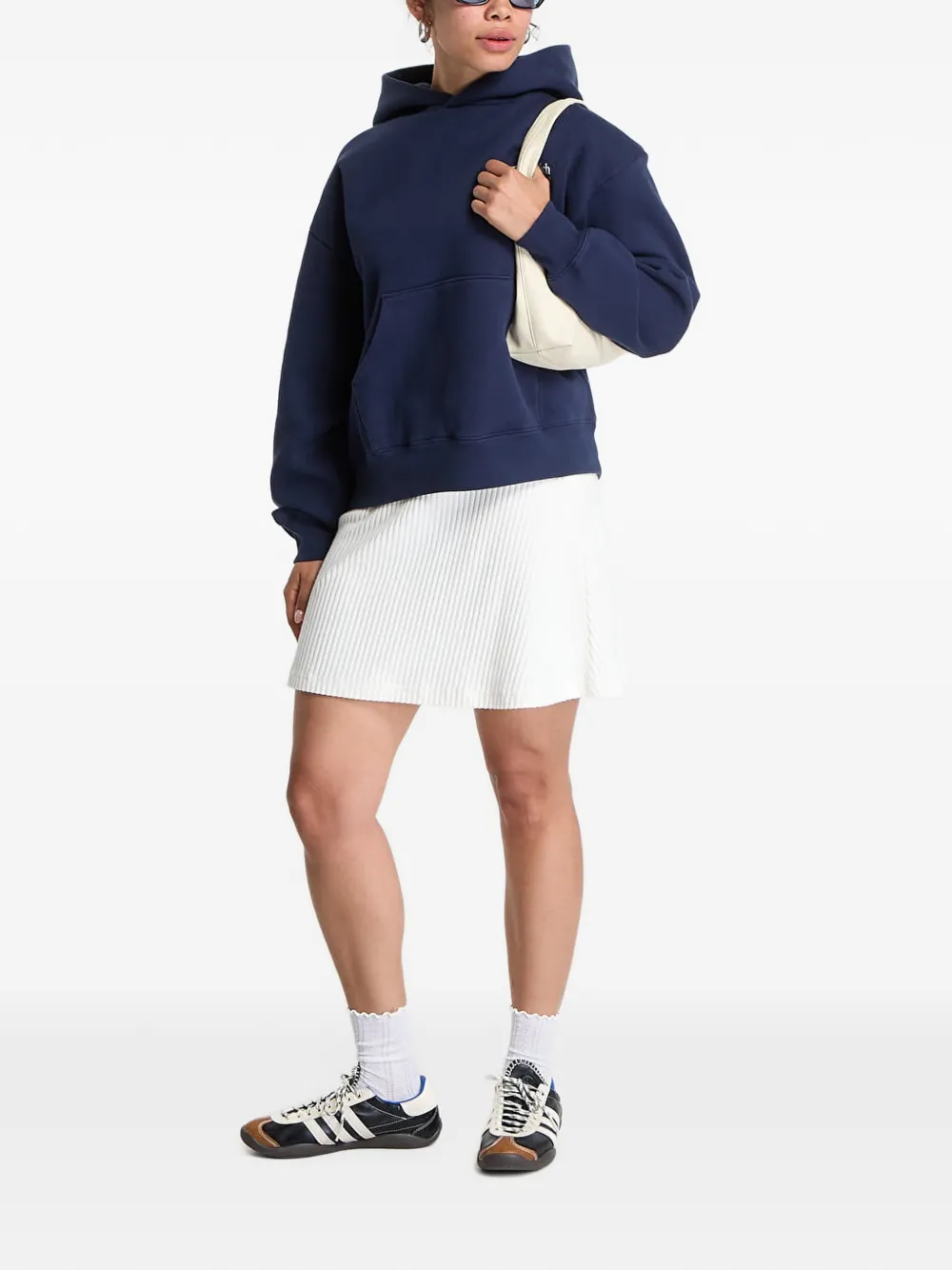 Sporty & Rich Modern logo-print hoodie Blauw