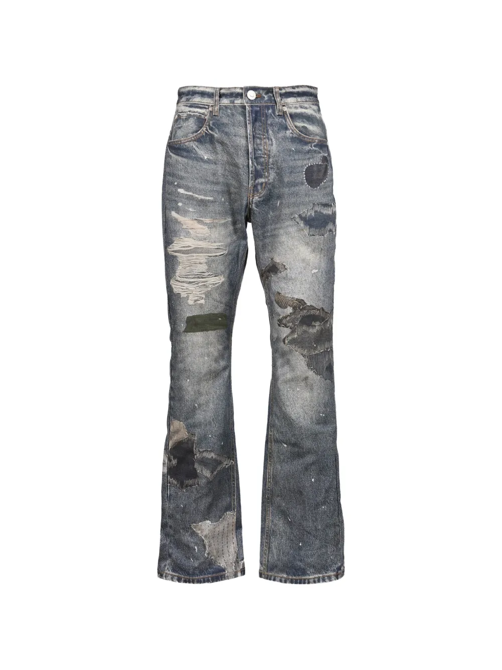PROTOCOL INDEX trompe l'oeil distressed jeans - Blu