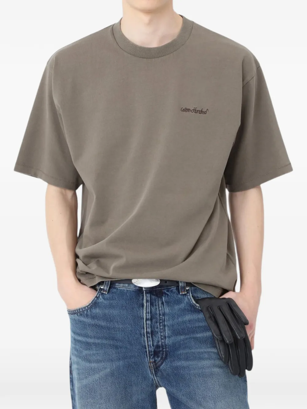 Won Hundred LA Italic logo-embroidered T-shirt Bruin