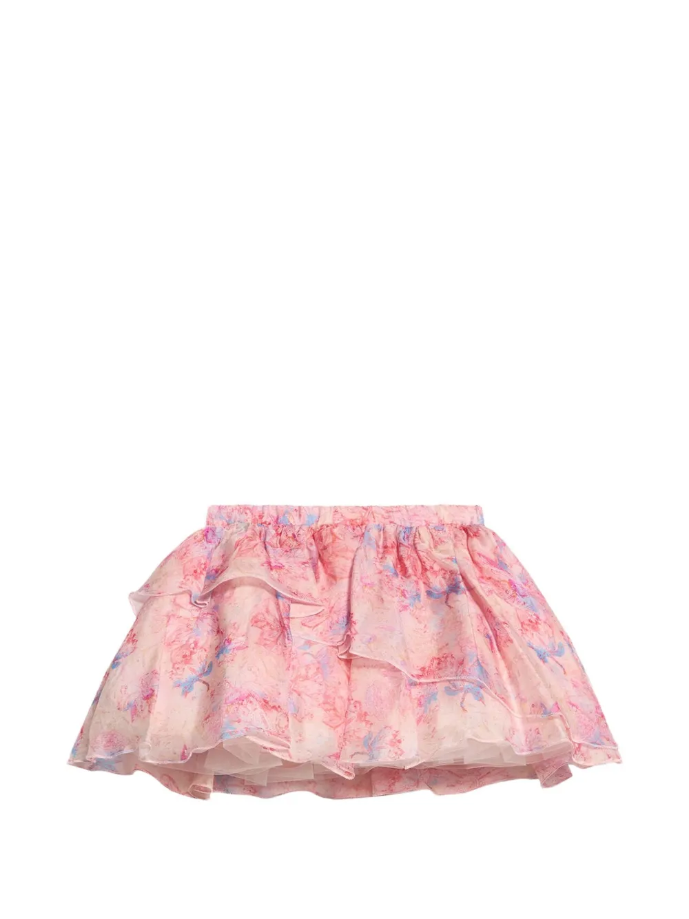 Roberto Cavalli Junior floral-print ruffled skirt Roze