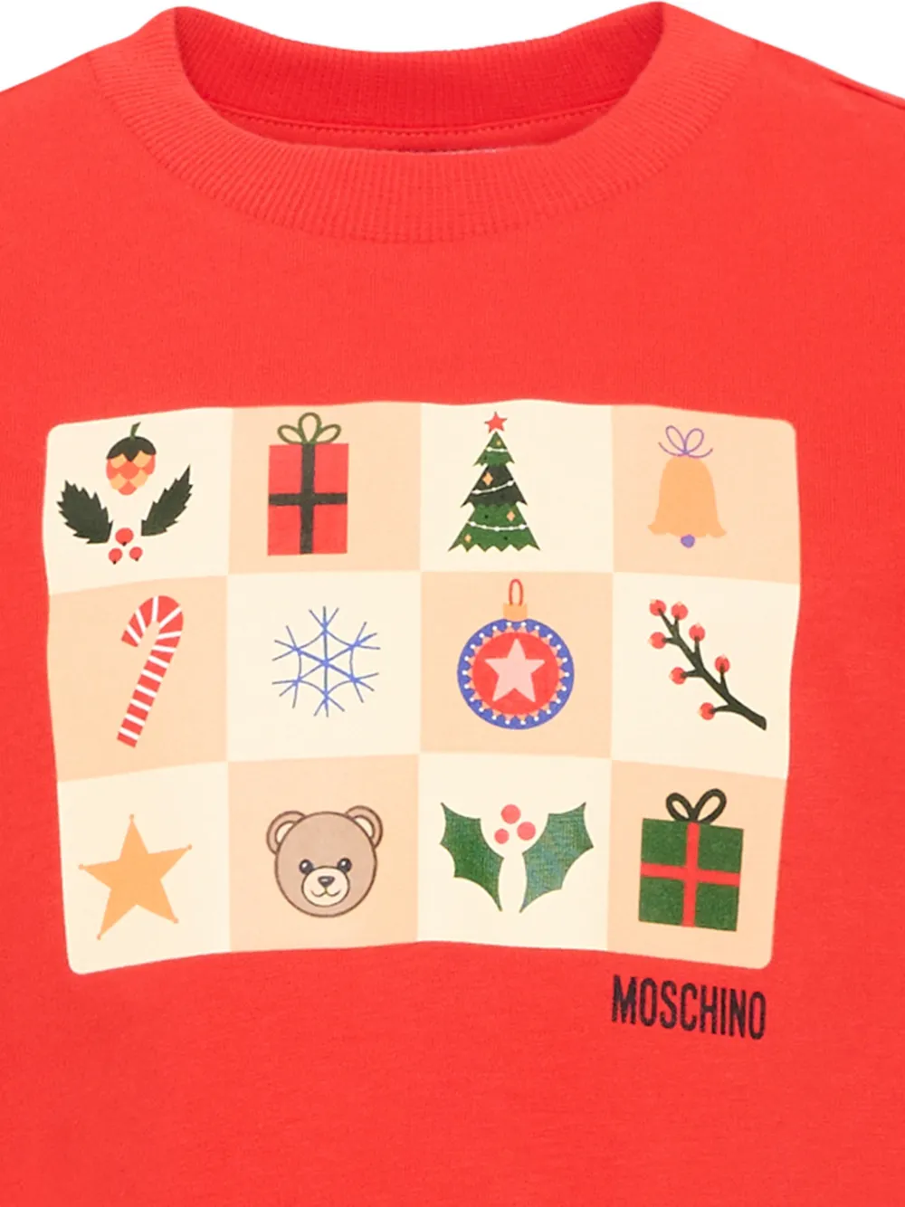 Moschino Kids graphic-print long-sleeve T-shirt Rood