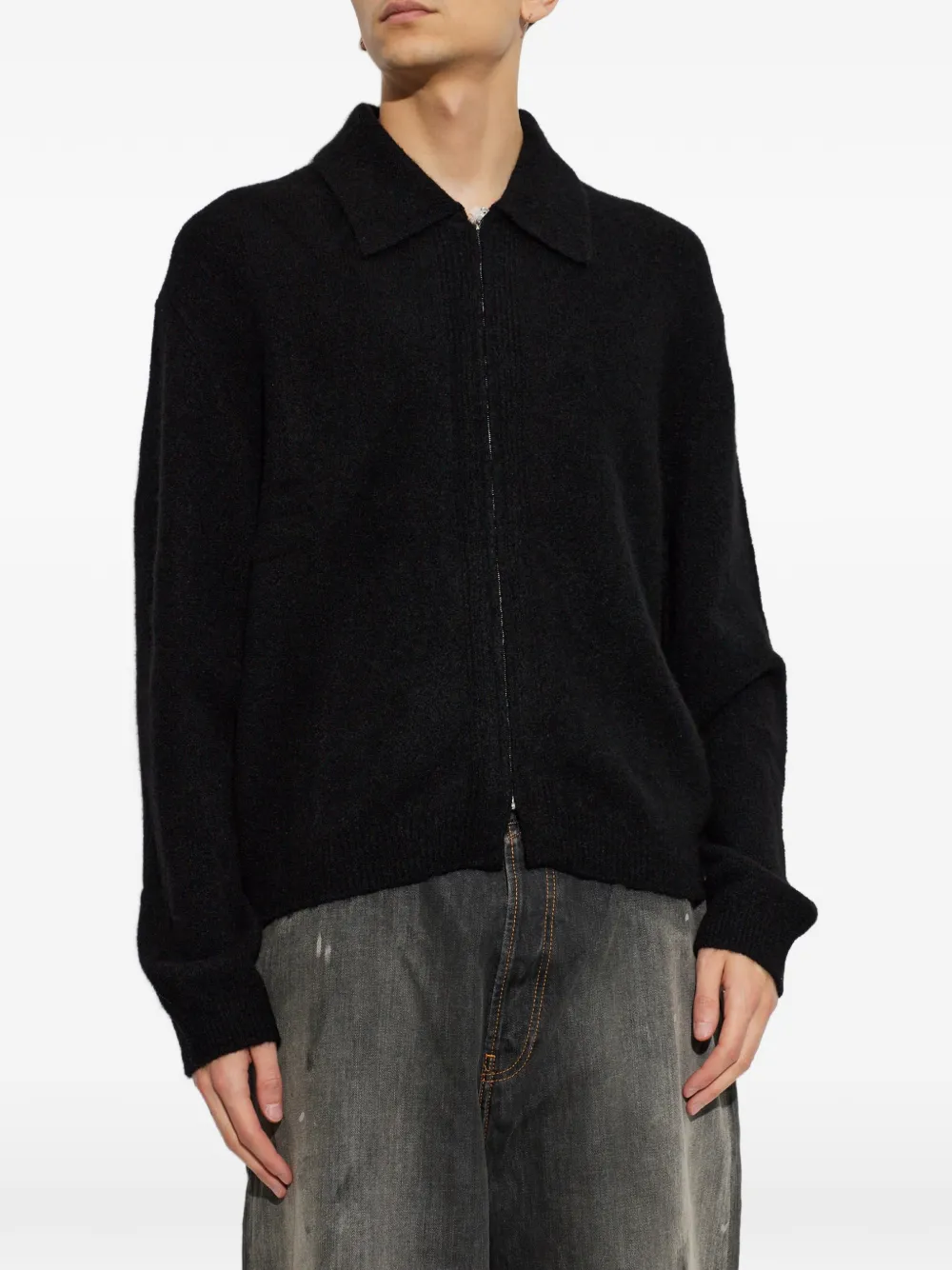 Post Archive Faction collared zip-up jacket Zwart