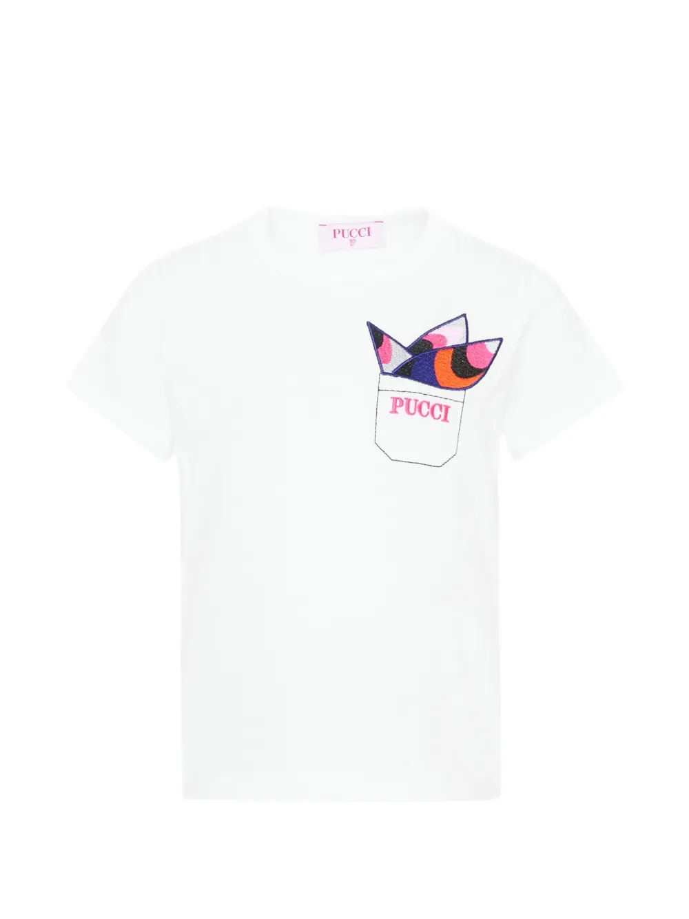 PUCCI Junior logo-embroidered T-shirt - Bianco