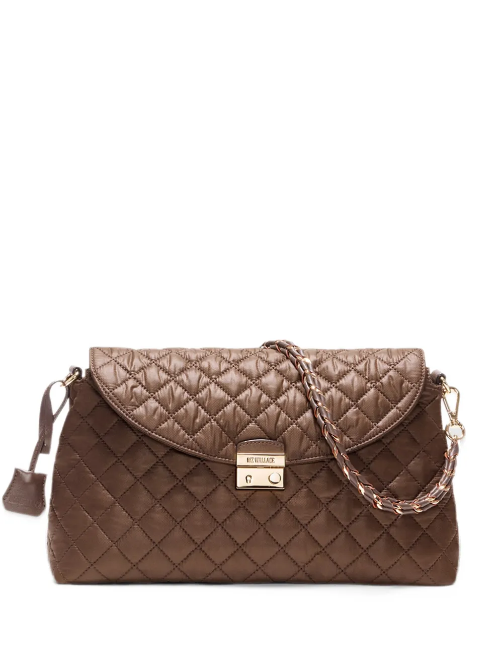 Mz Wallace Crosby Lock quilted shoulder bag - Marrone