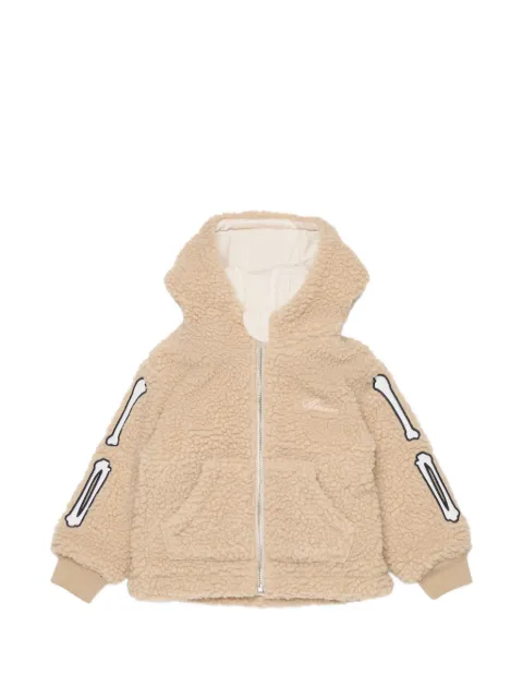 AMIRI KIDS bone-appliqué teddy jacket