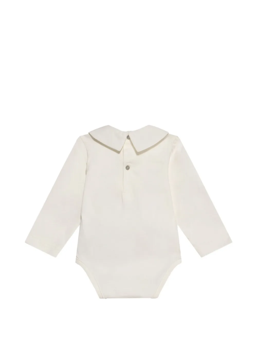 Roberto Cavalli Junior logo-embroidered double-breasted bodysuit Beige