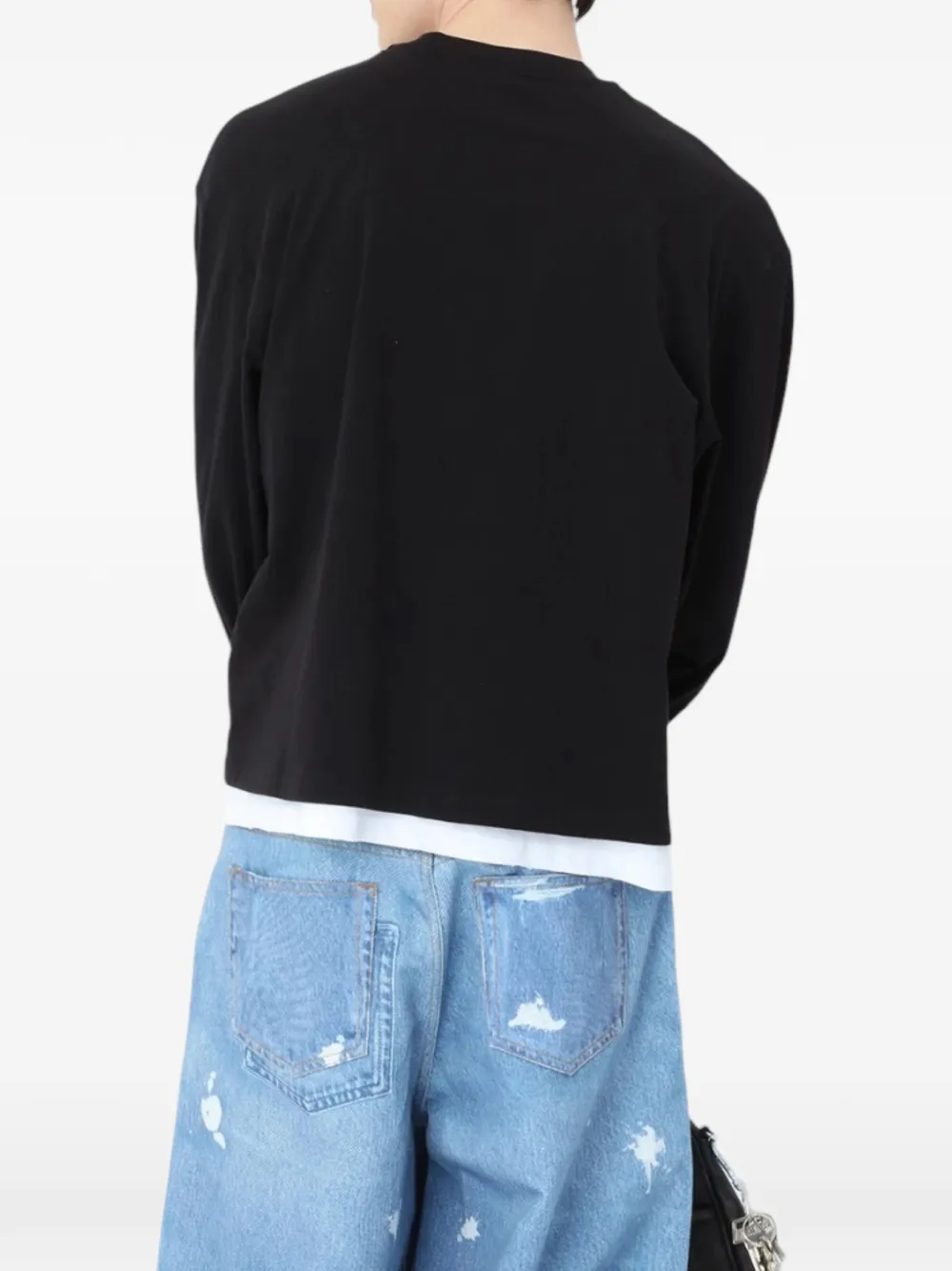 Won Hundred Steven layered-effect T-shirt Zwart