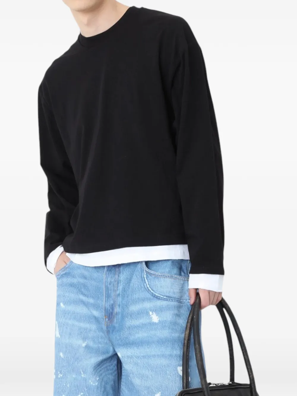 Won Hundred Steven layered-effect T-shirt Zwart