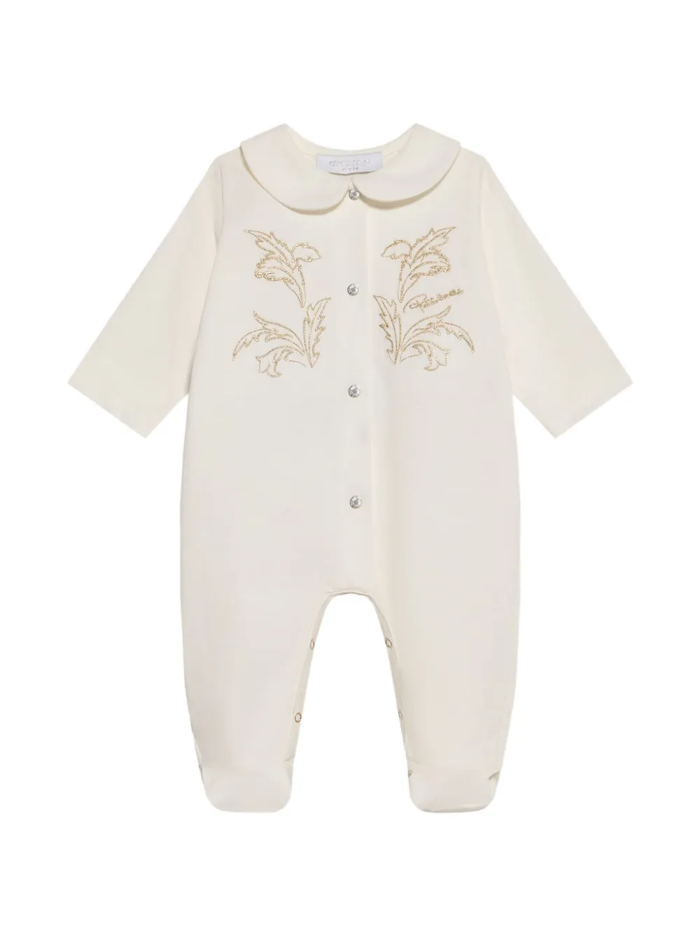 Roberto Cavalli Junior embroidered sleepsuit - Tons neutres Roberto Cavalli Junior embroidered sleepsuit - Tons neutres