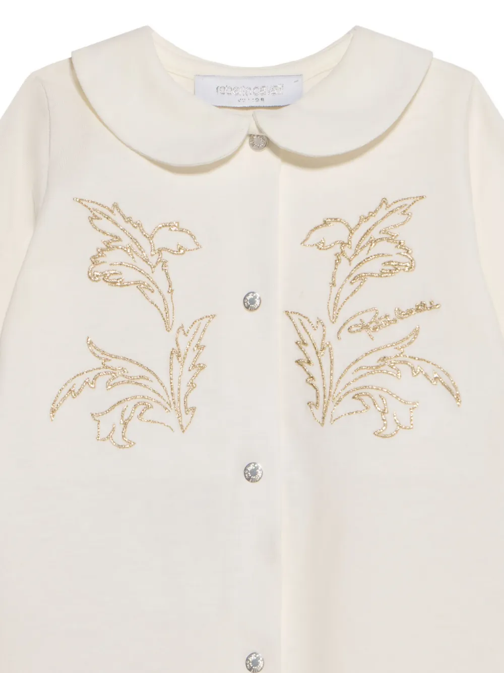 Roberto Cavalli Junior embroidered sleepsuit Beige