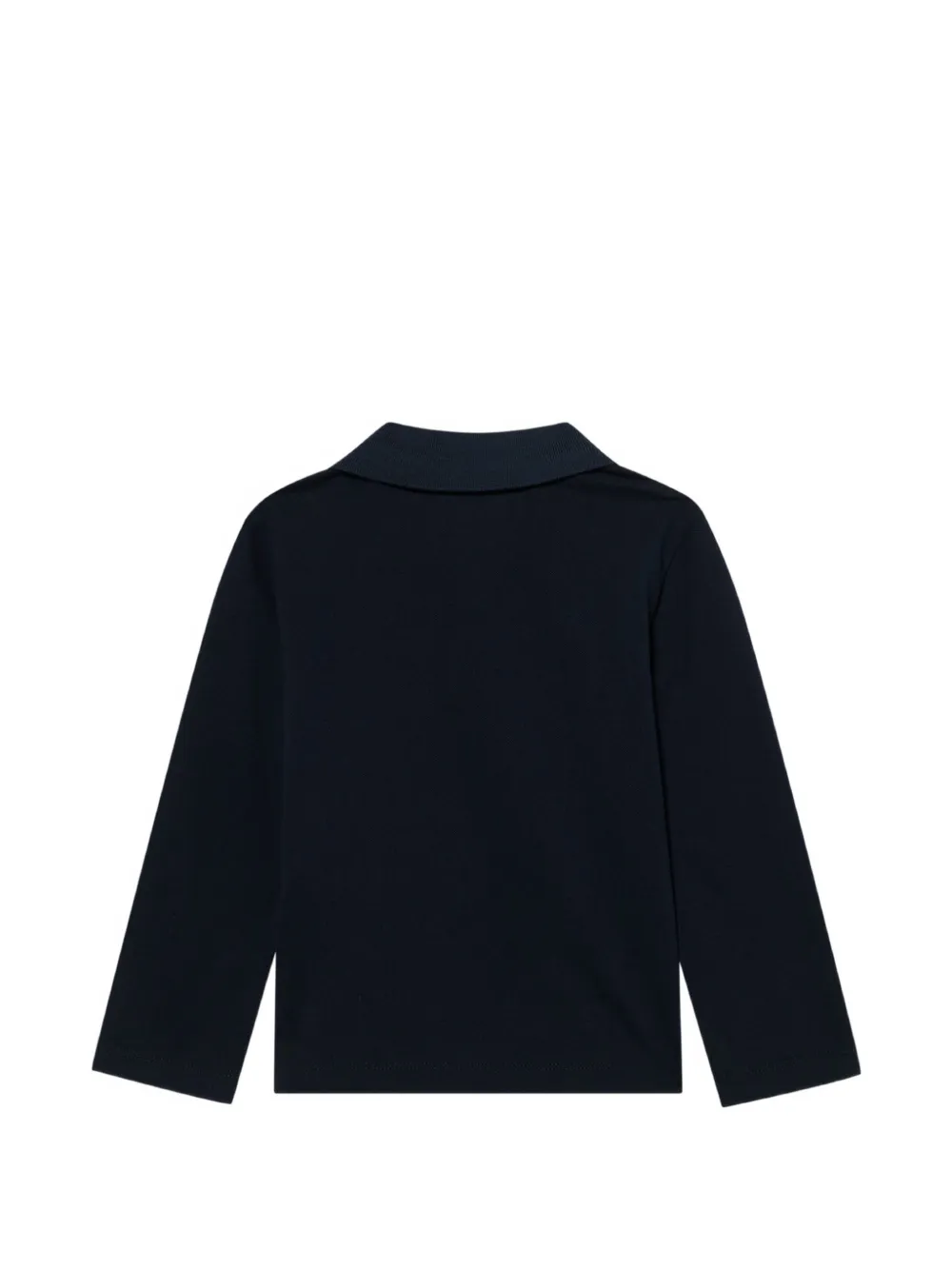 Roberto Cavalli Junior logo-embroidered long-sleeved polo shirt Blauw