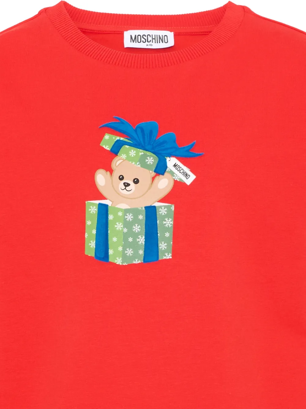 Moschino Kids Teddy Bear ruffled dress Rood