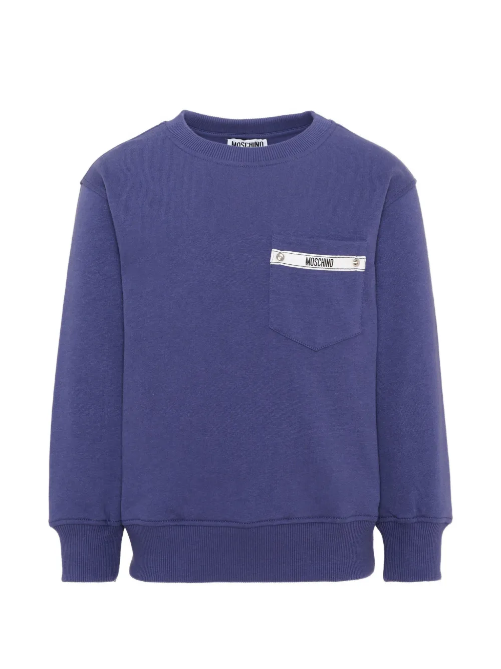 Moschino Kids logo-patch pocket sweatshirt Blauw