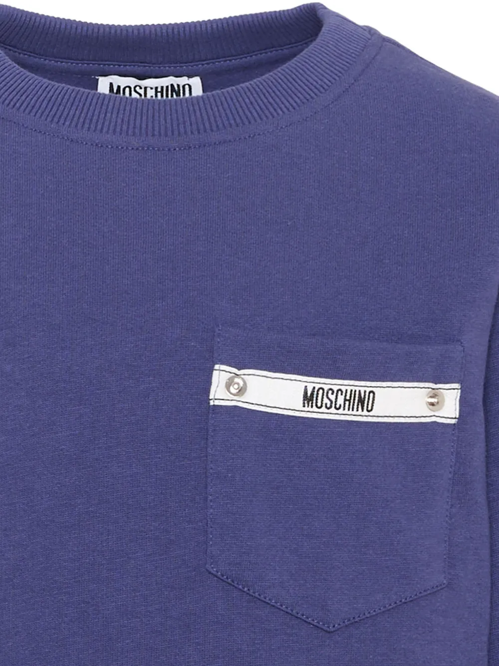 Moschino Kids logo-patch pocket sweatshirt Blauw