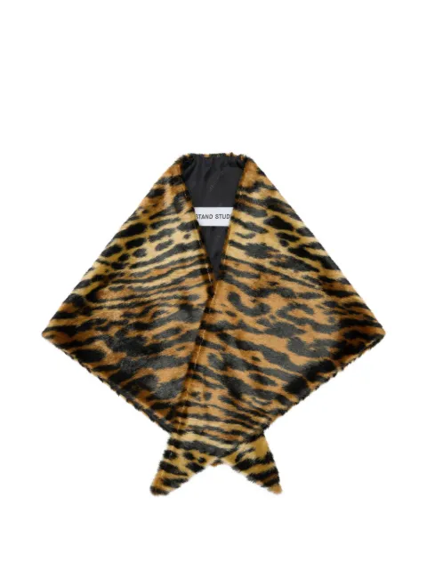 STAND STUDIO Cassi tiger-print faux-fur scarf