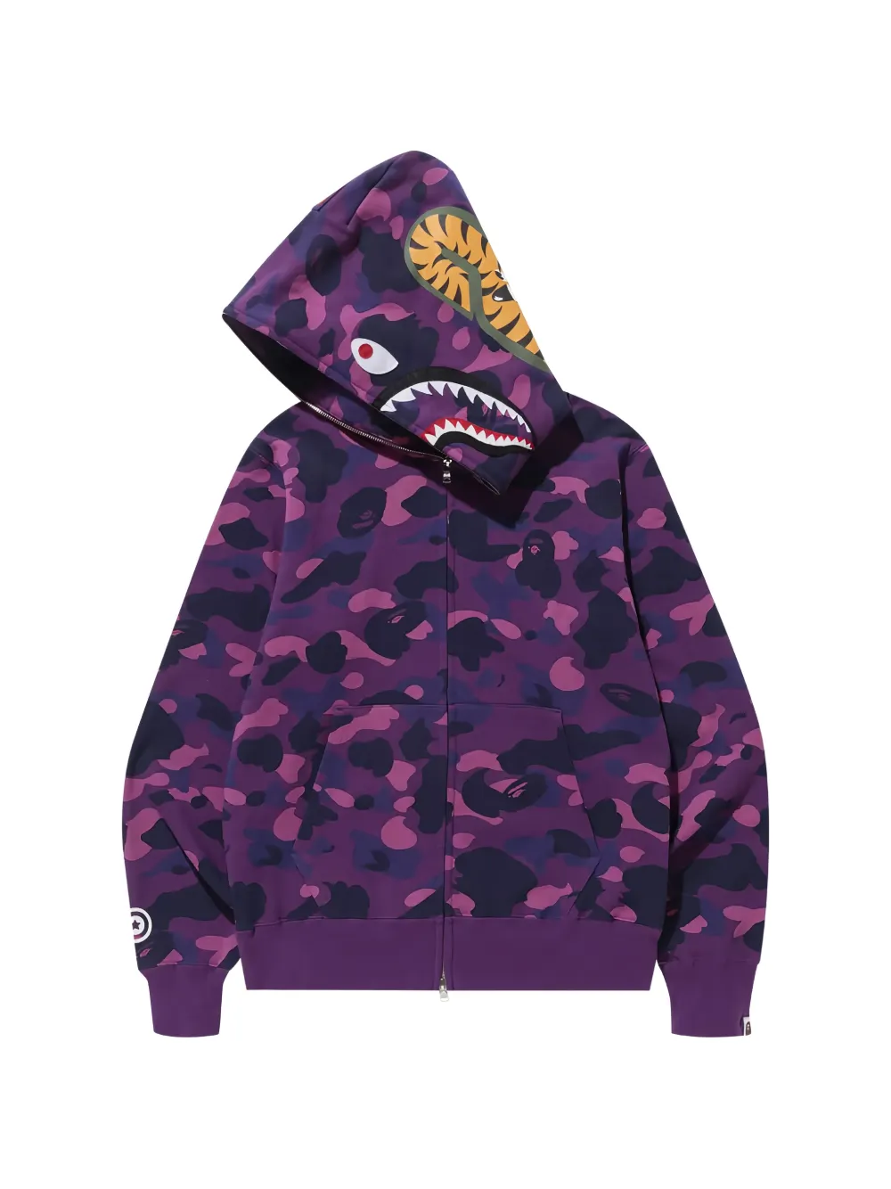 A BATHING APE Shark camo-pattern hoodie Paars