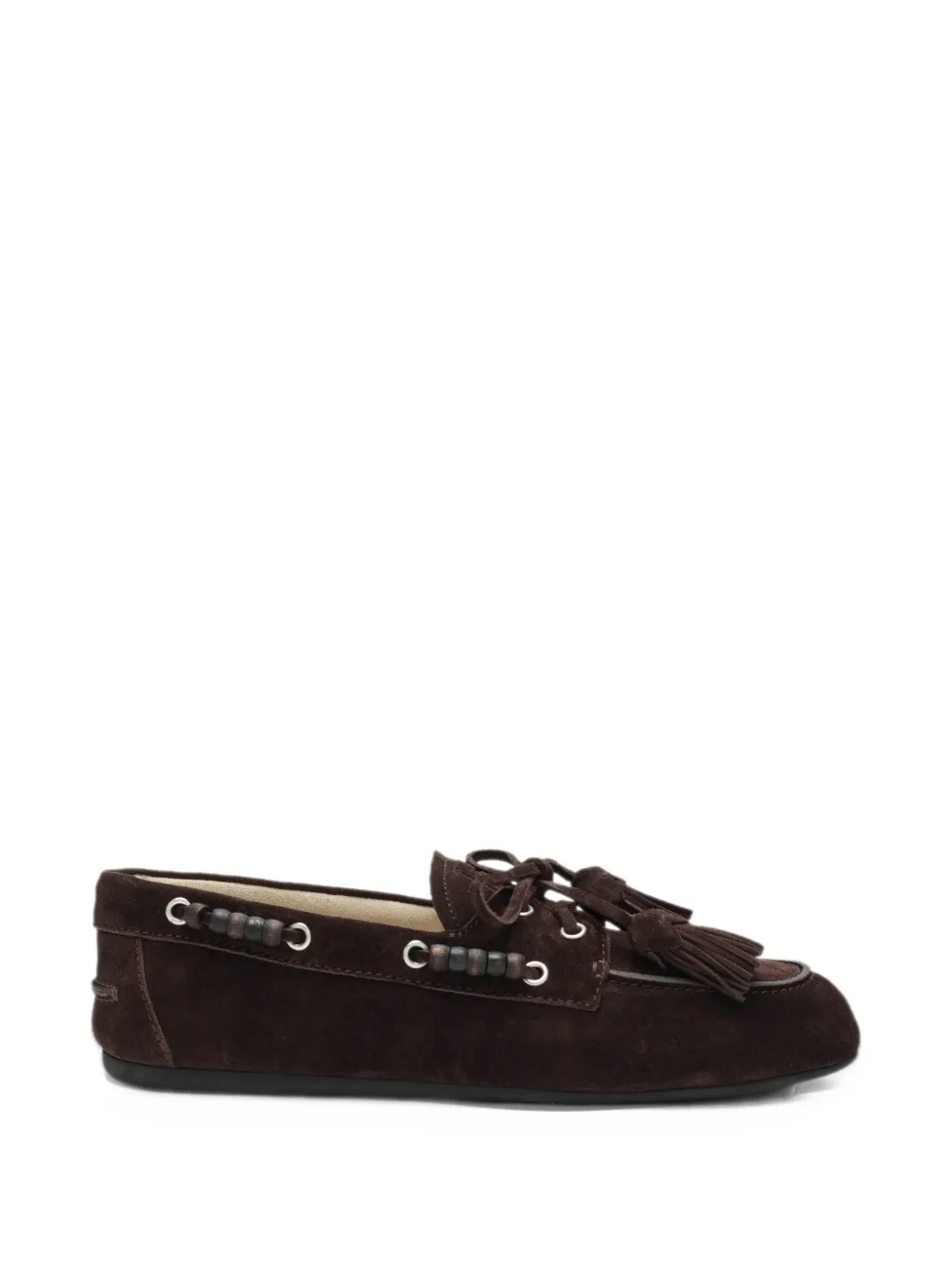 Miu Miu beaded tassel sandals - Marrone