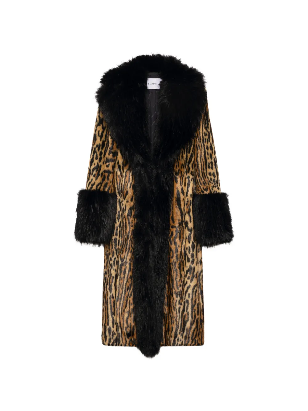 STAND STUDIO Ami leopard-pattern faux-fur coat - Marrone
