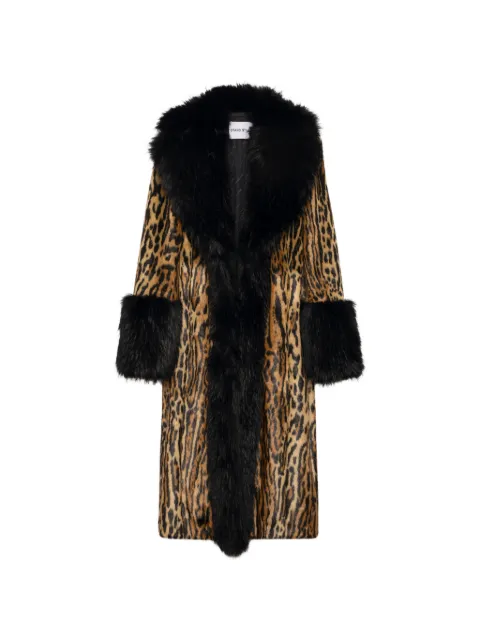 STAND STUDIO Ami leopard-pattern faux-fur coat