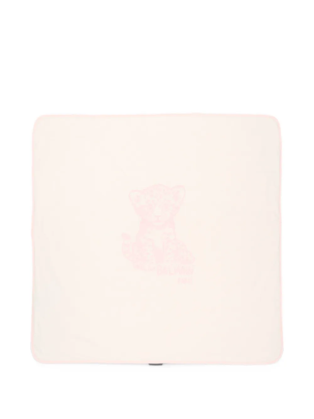 Balmain Kids leopard-print logo blanket - Rosa