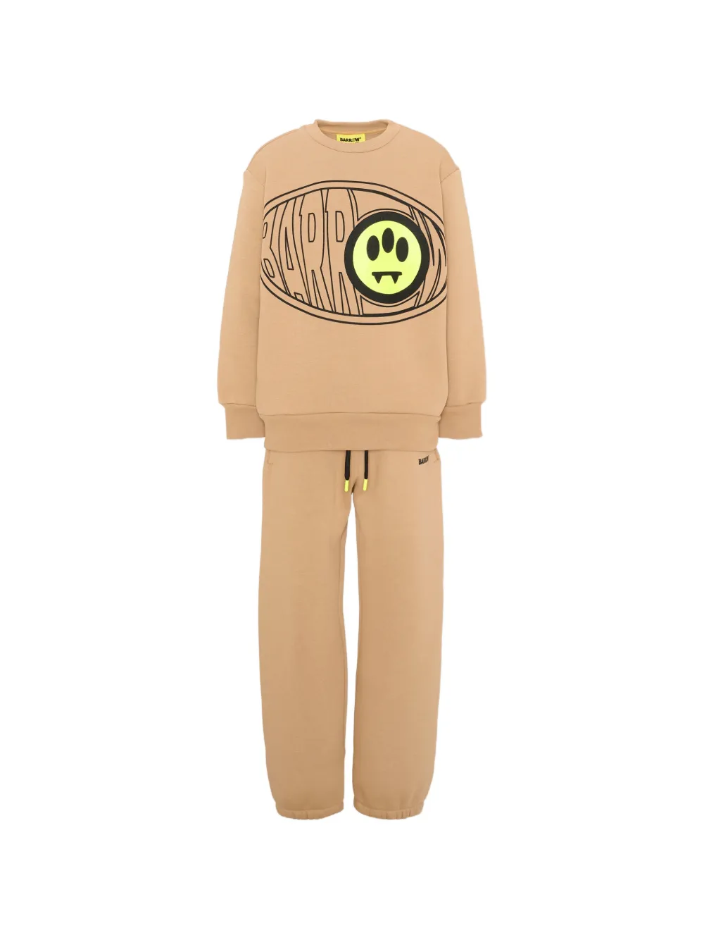 Barrow kids logo-print cotton tracksuit Beige