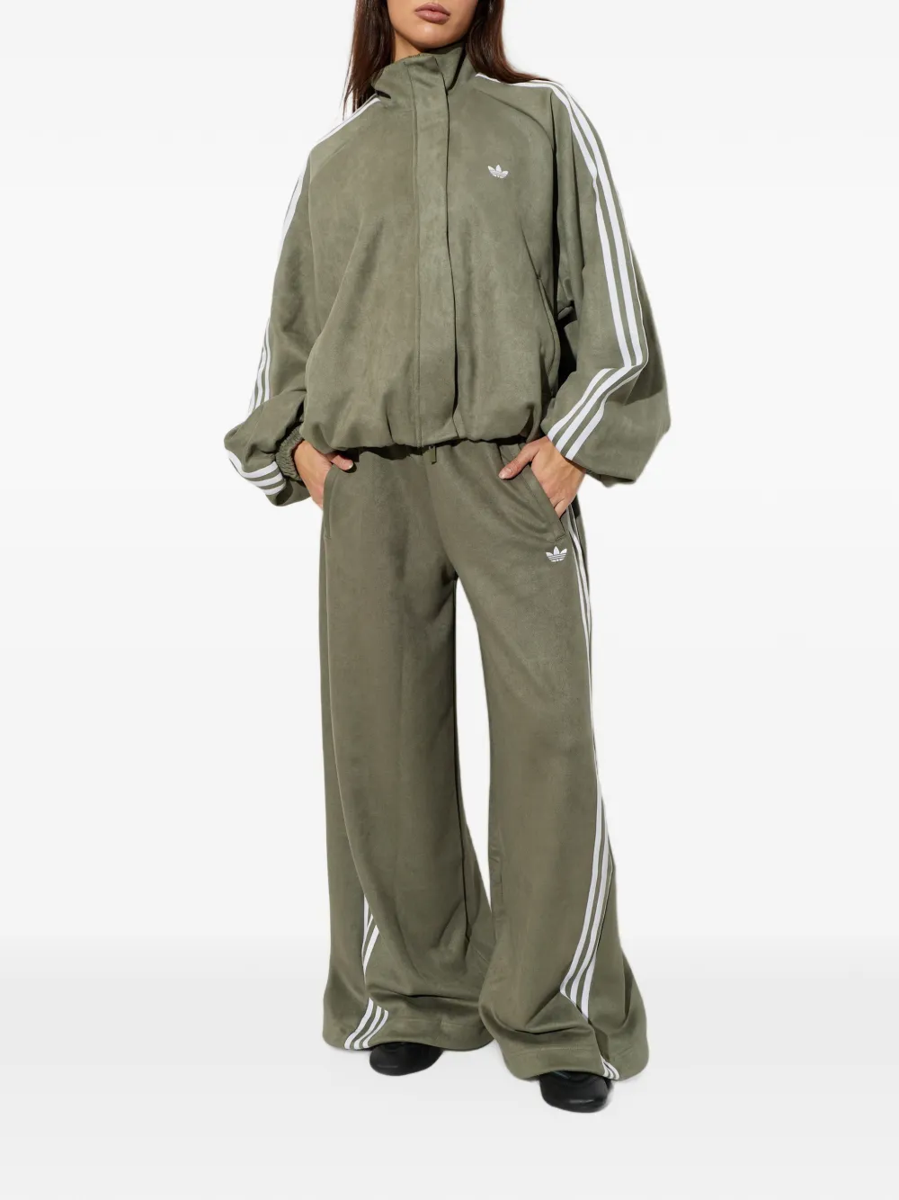 adidas Adilenium Season 6 faux-suede track pants Groen