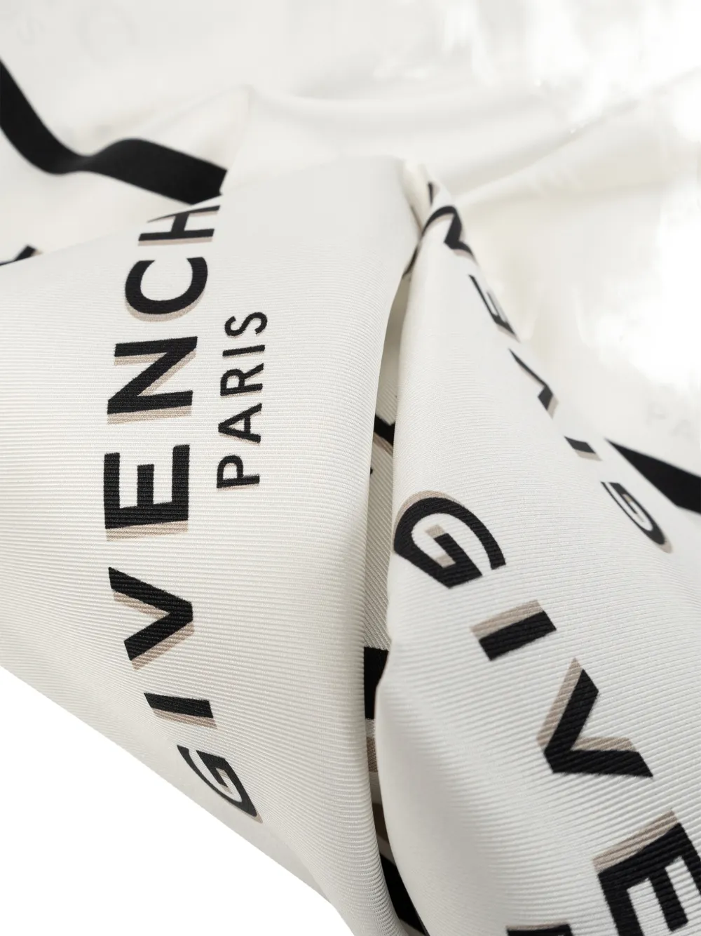 Givenchy logo-pattern silk scarf Beige