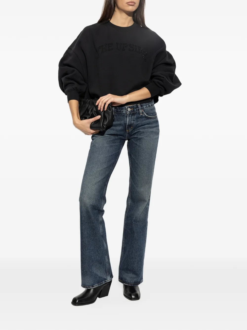 The Upside Paloma crystal-embellished sweatshirt Zwart