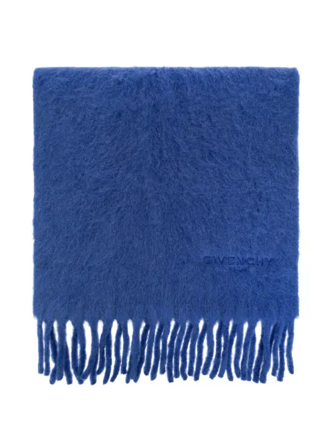 Givenchy logo-embroidered fringed scarf