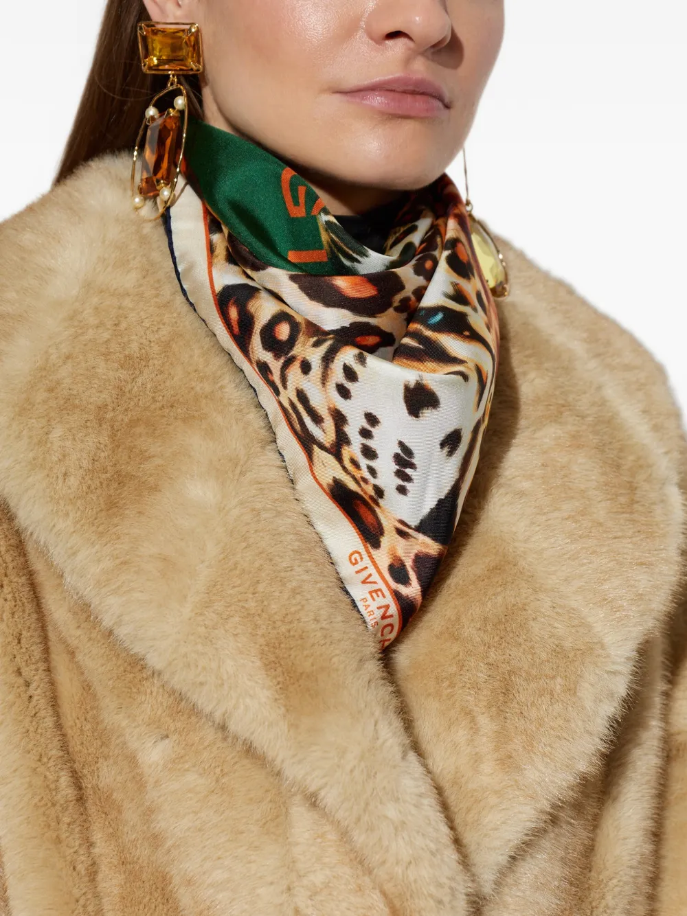 Givenchy leopard-print silk scarf Bruin