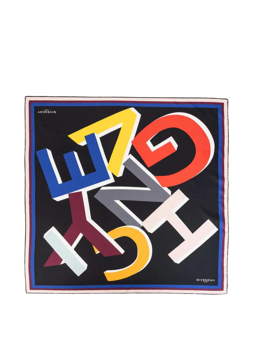 Givenchy logo-print silk scarf Zwart