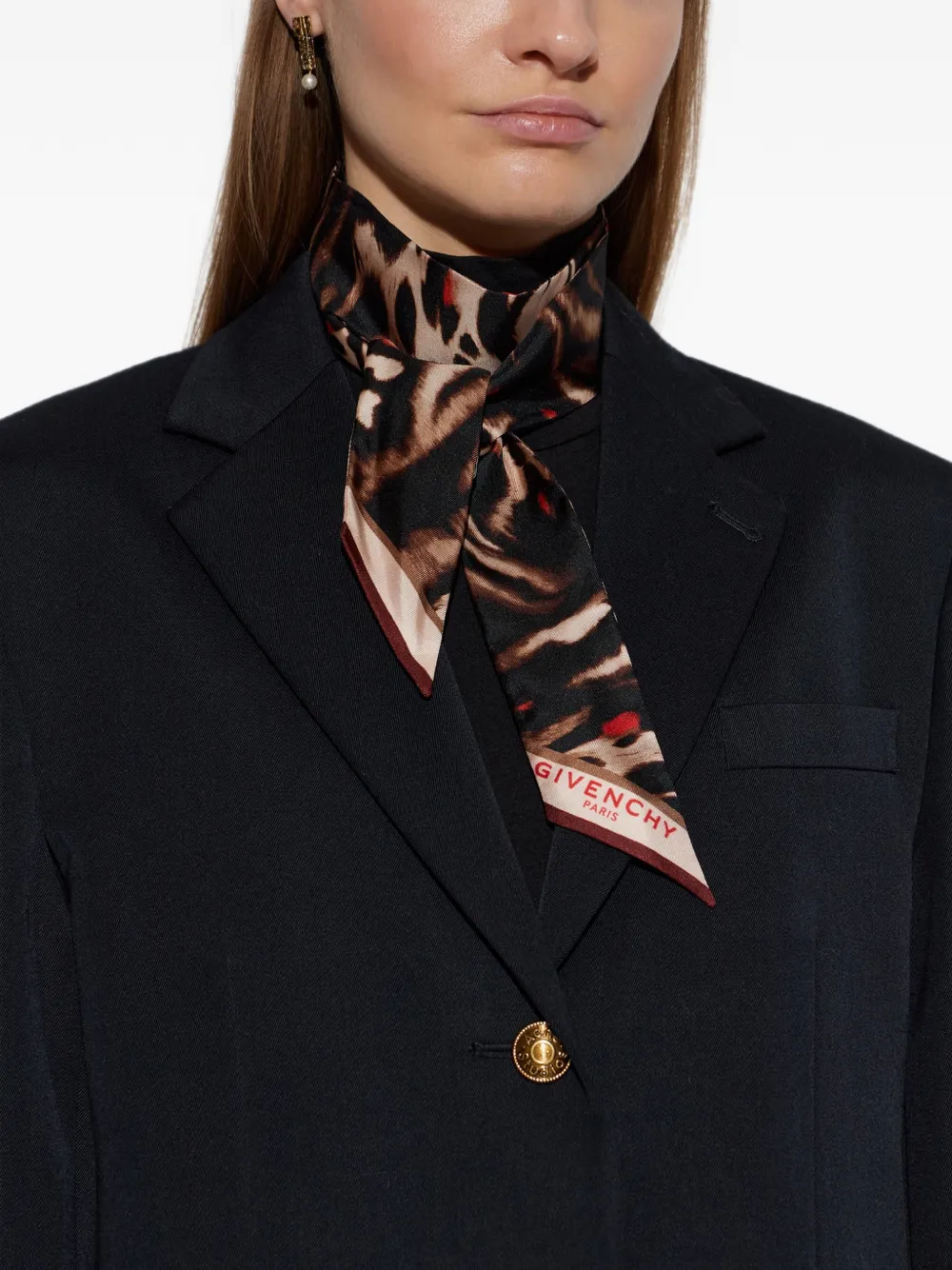 Givenchy animal-pattern silk scarf Bruin