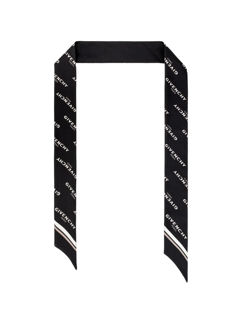 Givenchy logo-pattern silk scarf Zwart
