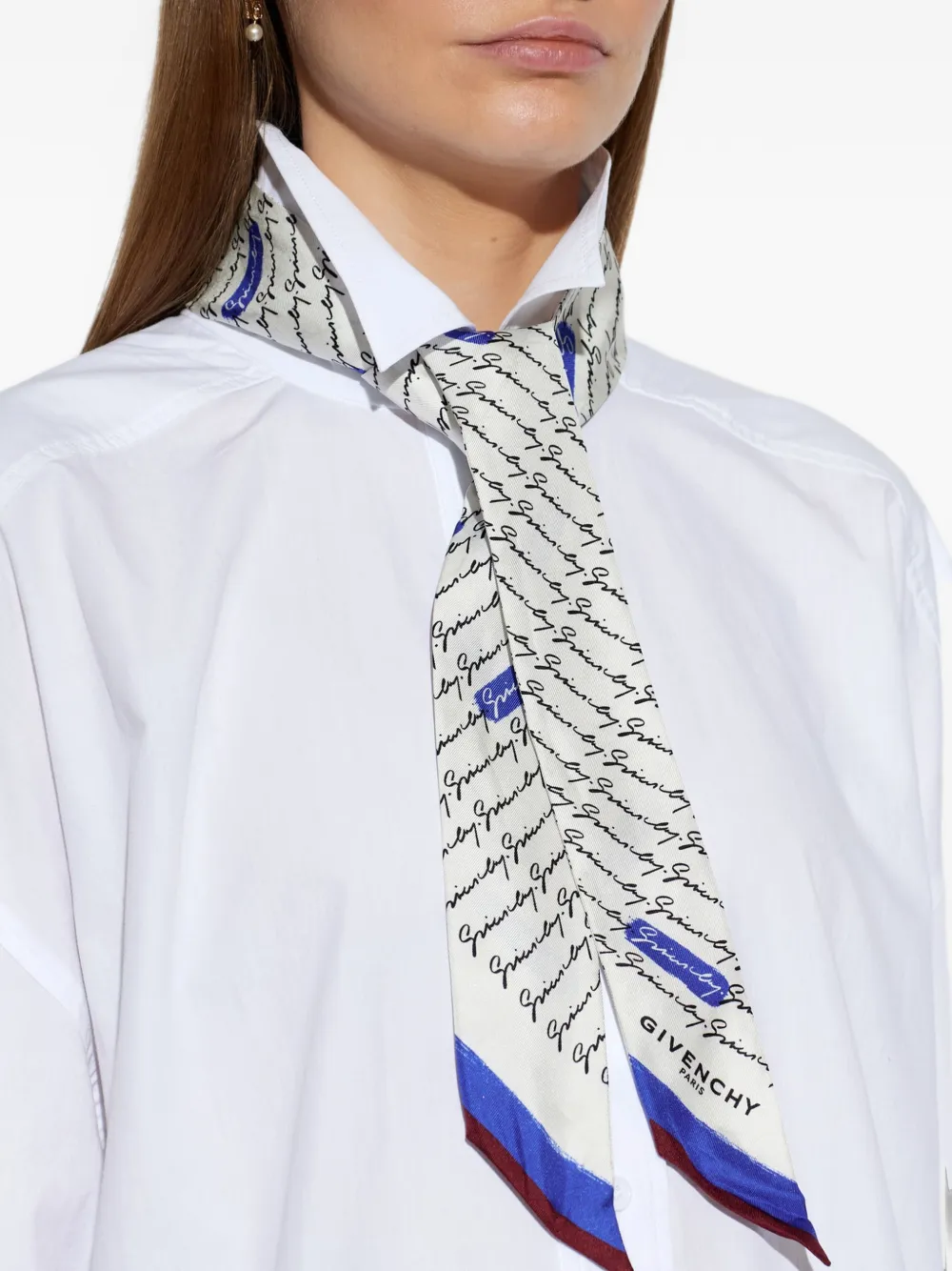 Givenchy logo-print silk scarf Wit