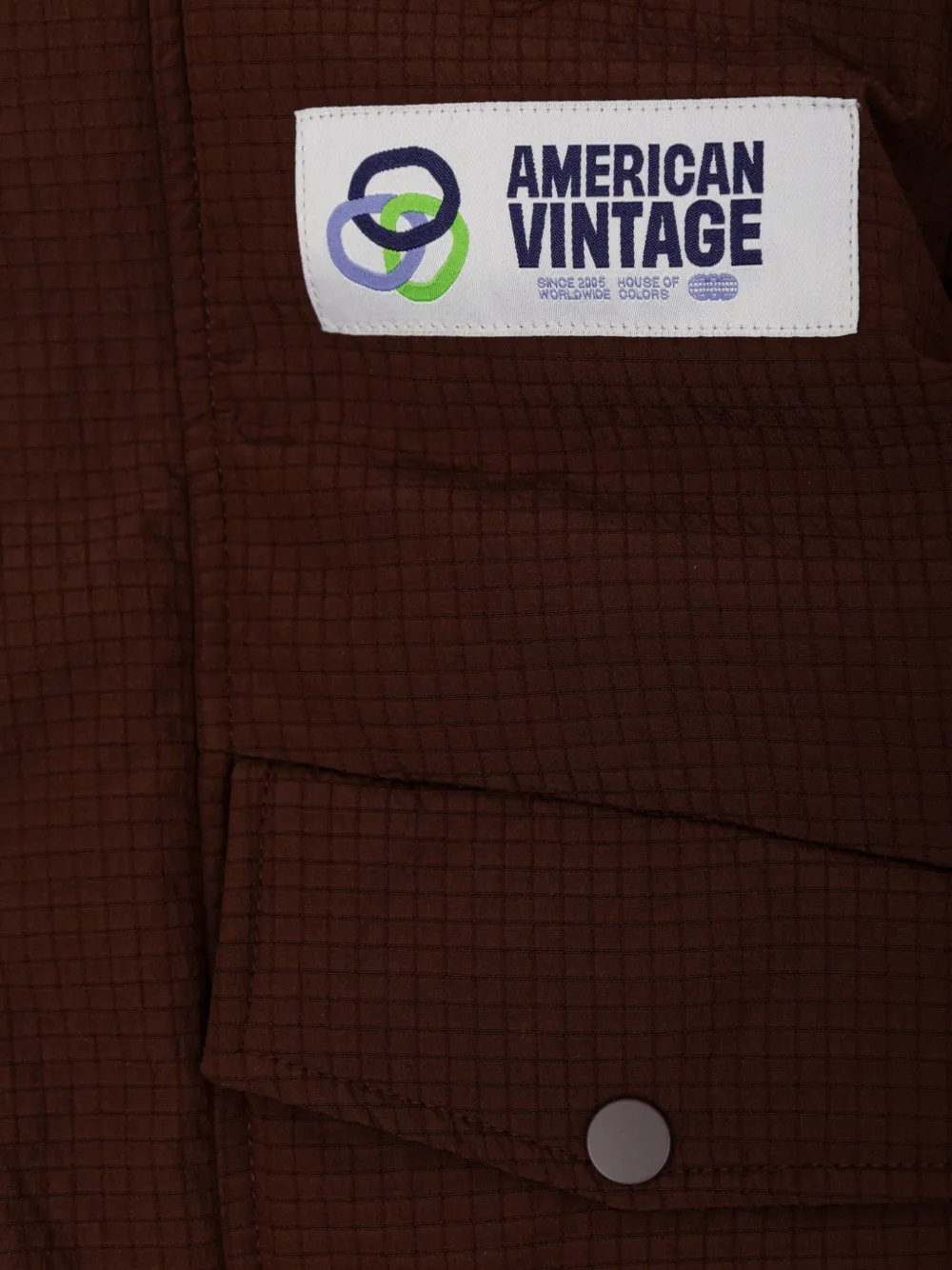 American Vintage Kids Wawiz isolerend donsjack met logo-patch Bruin