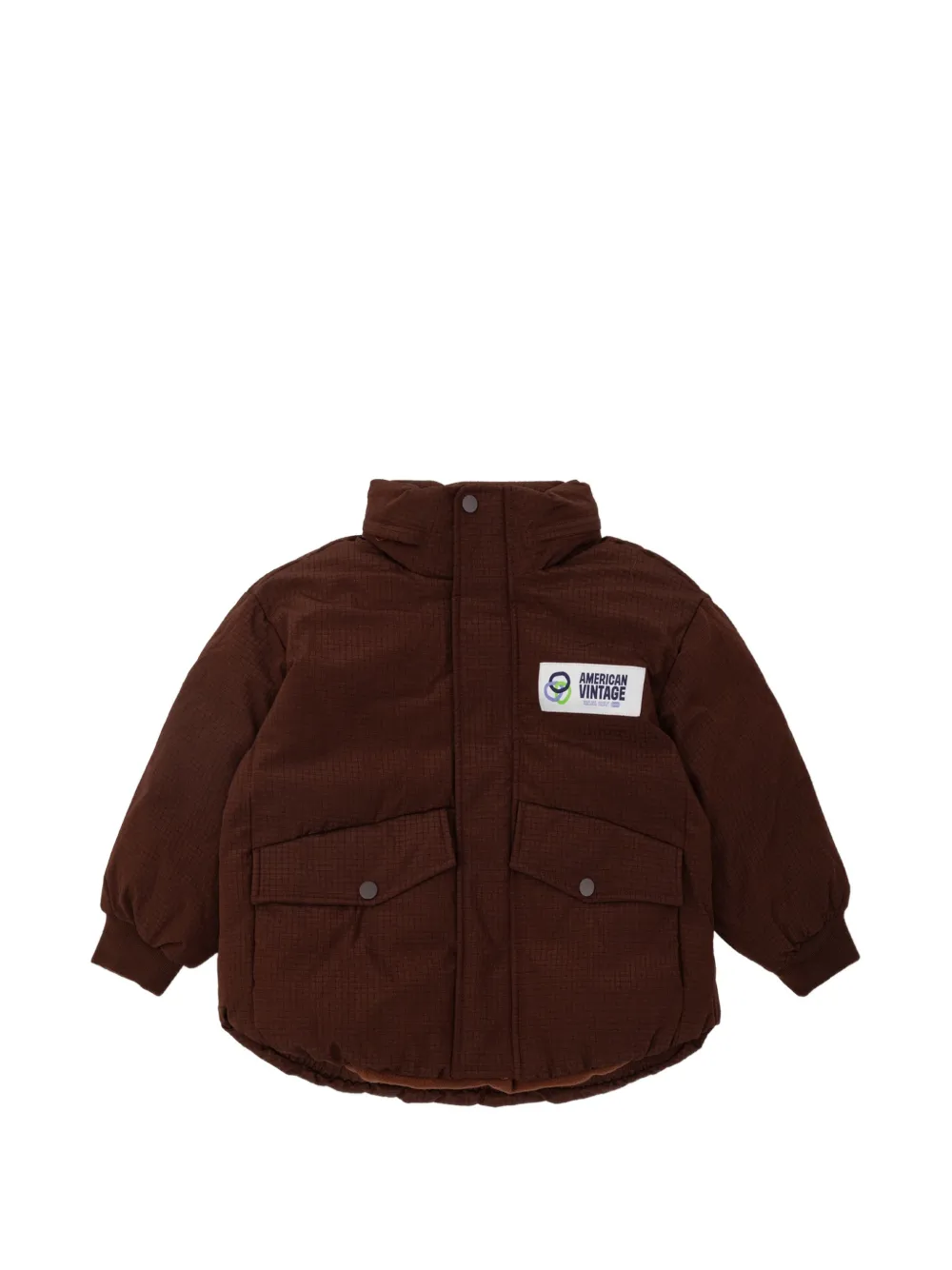American Vintage Kids Wawiz logo-patch insulated puffer jacket Bruin