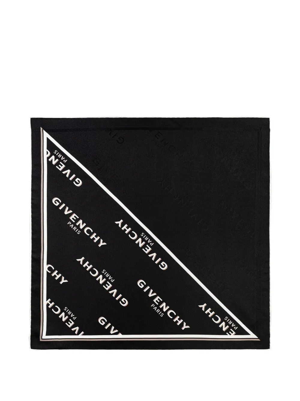 Givenchy logo-print silk scarf Zwart