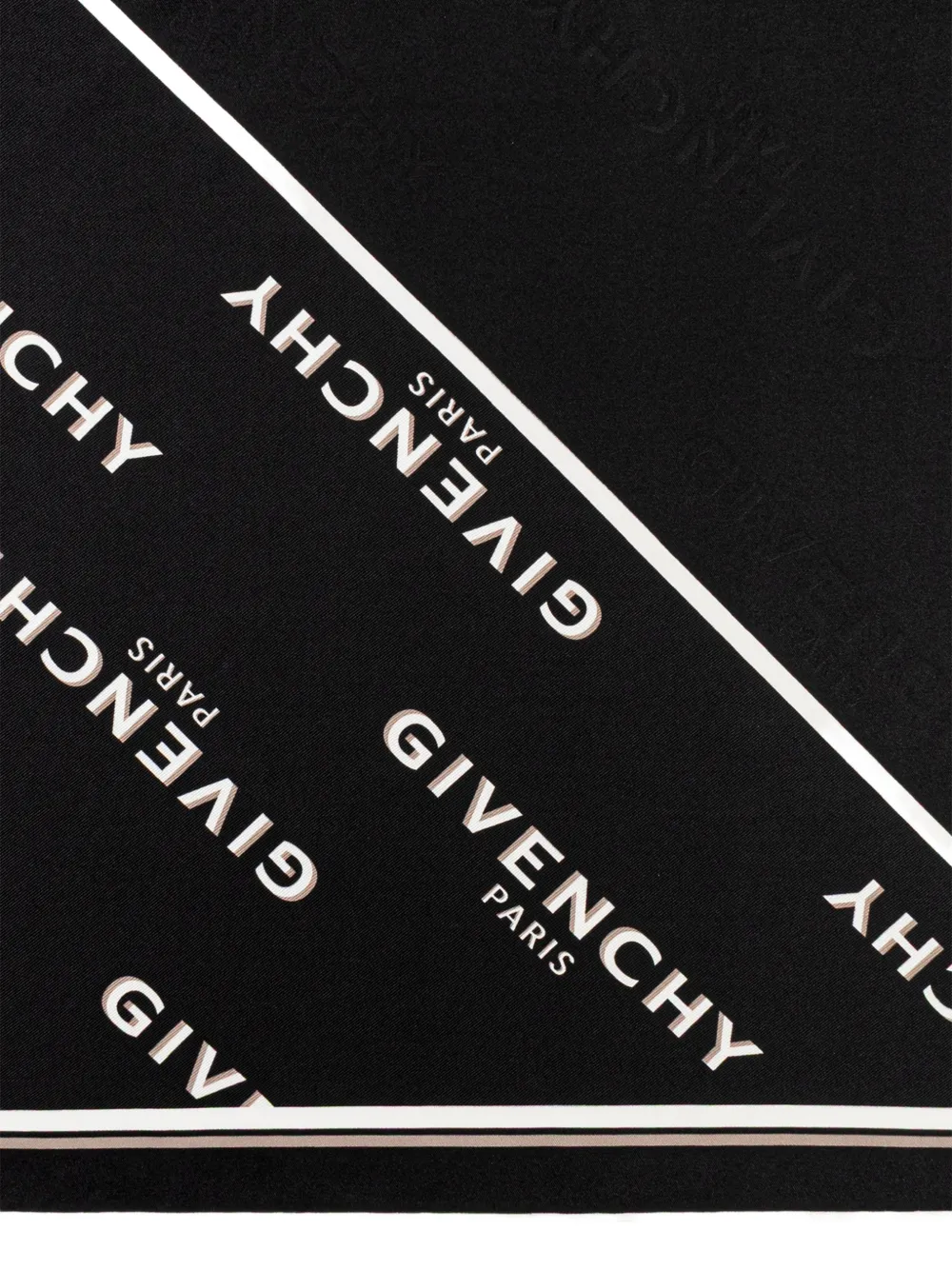 Givenchy logo-print silk scarf Zwart