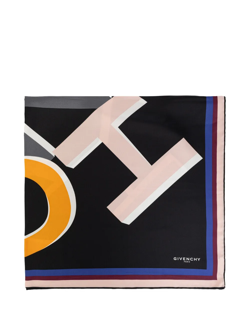 Givenchy logo-print silk scarf Zwart