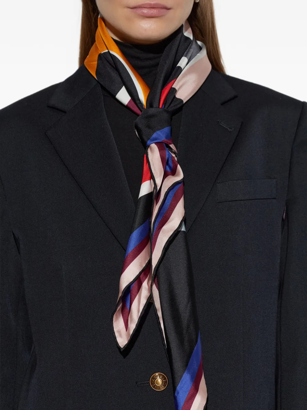 Givenchy logo-print silk scarf Zwart