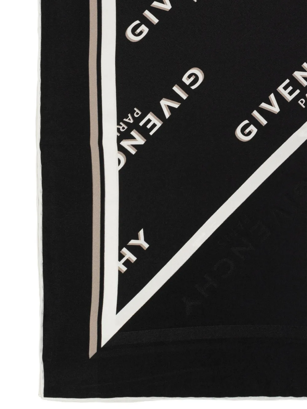 Givenchy logo-print silk scarf Zwart